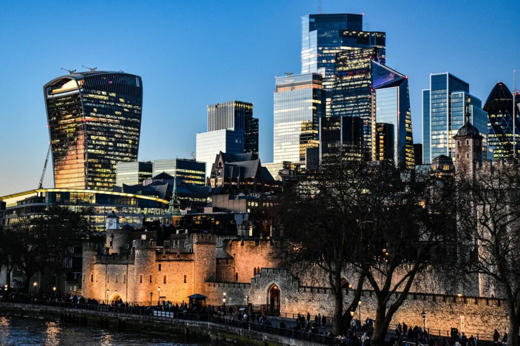 stunning london skyline with modern skyscrapers